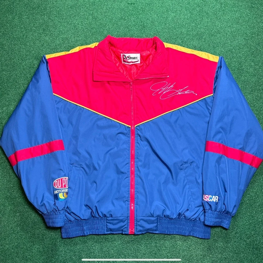 Vintage Jeff Gordon Multi Color Chase Authentics 90s Nascar Large Puffer Jacket